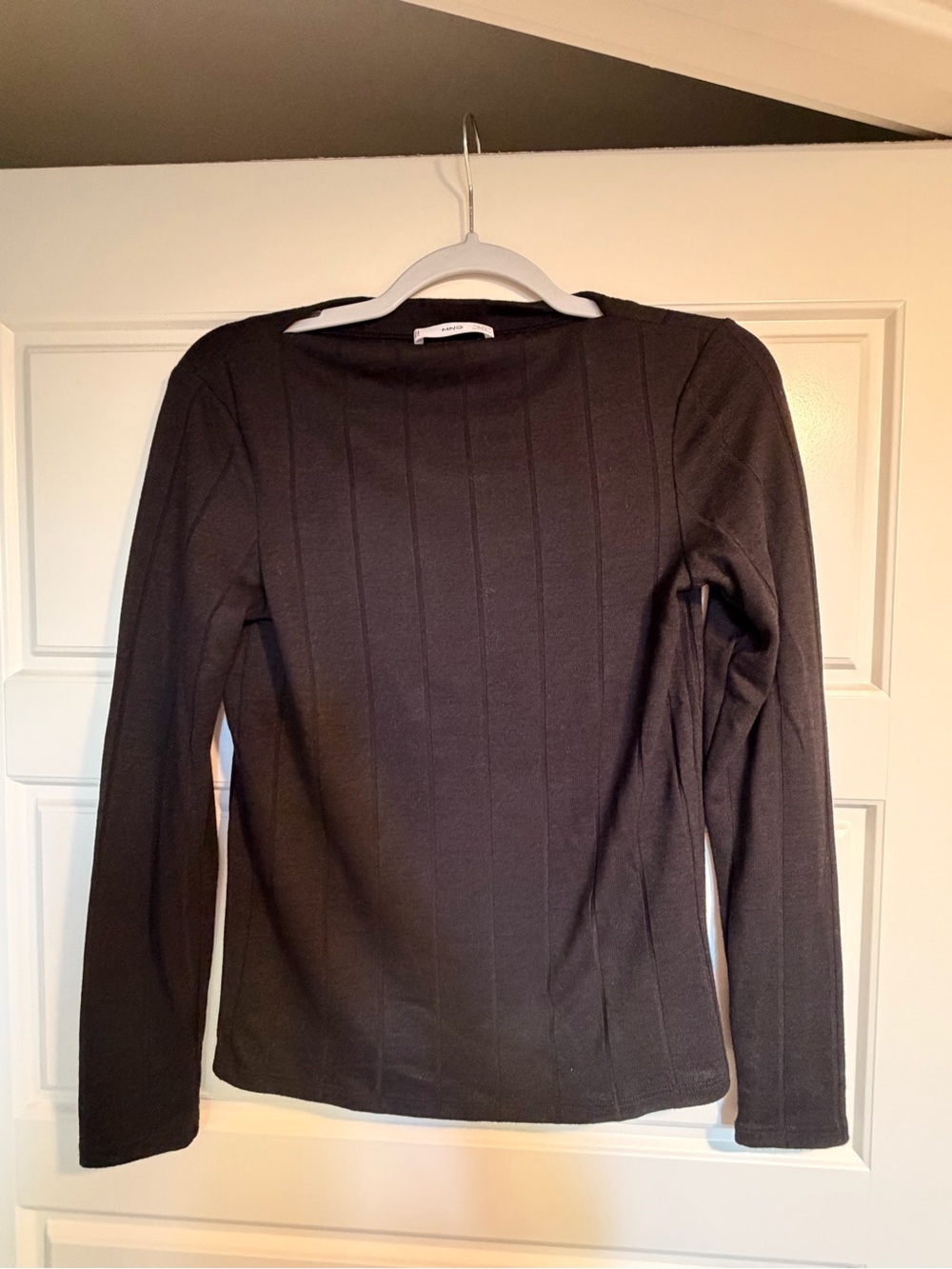 Mango Black Ribbed Crew Neck Sweater